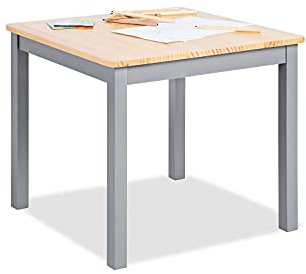 PINOLINO Barnbord 'Fenna', massivt furuträ, bordshöjd 51 cm, för barn från 2-7 år, grå och klarlackad