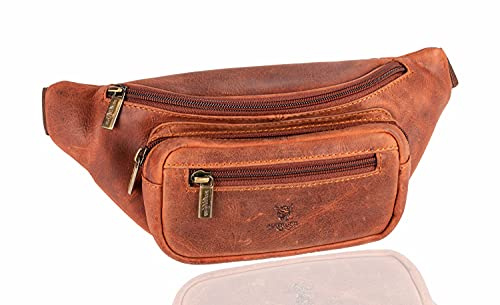 Matador Gürteltasche Herren Echt Leder Festival Hüfttasche Männer Bauchtasche Freizeittasche Ledertasche Antik Braun Reisetasche Damen Belt Bags