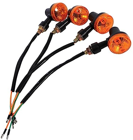Yctze 4Pcs Moto Clignotants 12V en Plastique ABS Universel Clignotant Ampoule (Orange)