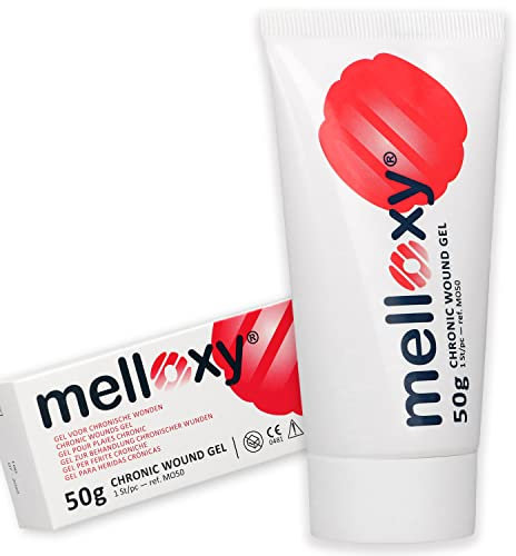 SanoSkin® Melloxy Wundgel 50gr - Natur-Wundpflege mit Bergblütenhonig und ozonisiertem Olivenöl. Bepanthen Wund- Und Heilsalbe Alternative, Für Dekubitus, Ulcus Cruris, Diabetische Fußwunden