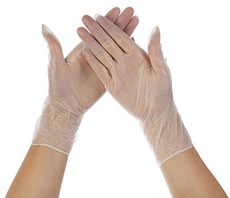 YINGY Guantes desechables, guantes de vinilo de plástico para la limpieza de la comida y el trabajo, etc., guantes desechables de PVC transparente sin látex, caja de 100, large