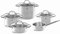 Fissler San Francisco/Edelstahl-Topfset, 5-teilig, Kochtopf-Set, Töpfe mit Glas-Deckel, Induktion (3 Kochtöpfe,1 Bratentopf 1 Stielkasserolle) – Induktion