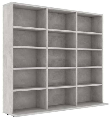 vidaXL CD-hylla grå 100x23x89,5 cm konstruerat trä