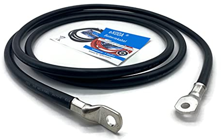 eXODA Batteriekabel 50 mm² 2,5m Kabelschuhe M8 und M10 Schwarz