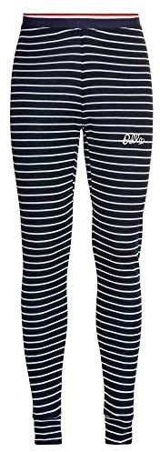 Odlo Herren Funktionsunterwäsche Lange Hose mit Streifen Print Active WARM Originals ECO, Dark Sapphire - odlo Silver Grey, S