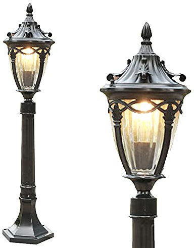 Mengjay Trade Classico Lampada da Terra in Alluminio E27,Lampada per esterno Impermeabile Lampada da Strada Alto palo Custodia in Alluminio pressofuso Lampione Stradale Esterno a pilastro Terrazzo