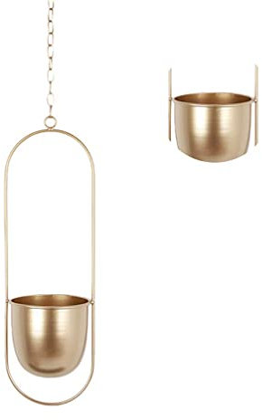 NICETOW Fer Jardinière Suspendue Ronde Fleur Pot De Plante Intérieur Extérieur Auto-Arrosage Panier Suspendu pour Herbes Fougères Lierre Plantes Rampantes Noir