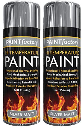 Classic Signature - 2 x Silver High Temperature Spray Paint 300ml Stove Up To 600°C, Engine Exhaust Adhesion, Heat Resistant Wood Burners, BBQ Grill