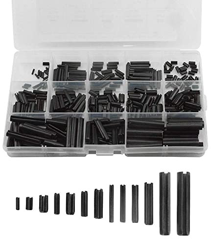 BGTXINGI 390pcs 13 Tipi M1.5 M2 M2.5 M3 M4 M5 M6 Acciaio Split Primavera Tassello di Tensione Spacco Pin Rotoli Perni Intaglio Molla Assortimento Kit