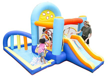 AIYIFUTY Castillo Hinchable para niños 4 en 1, tobogán de trampolín Inflable con Bomba de Aire para niños, 3,3x2,1x1,95 m