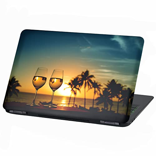 Laptop Folie Cover Strand Urlaub Paradies Klebefolie Notebook Aufkleber Schutzhülle selbstklebend Vinyl Skin Sticker (17 Zoll, LP85 Wein)