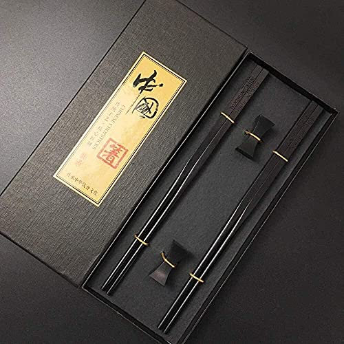 Bacchette, Bacchette Cinesi Lavabili Fuci di Alta qualità in Ebano, Set di stoviglie asiatiche, Non Slittamento, Resistenza ad Alta Temperatura, Protezione insipida/Ambientale, Supporto for Bacchette