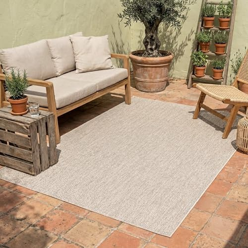 FRAAI | Home & Living In- & Outdoor Teppich - Costa Beige - 140x200 cm | Wetterfest - Synthetik, Polypropylen - Balkon, Garten / Terrasse - Terrasse teppich - Outdoor rug