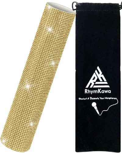 Rhymkawa Funkmikrofonabdeckung mit glitzernden Strasssteinen, dekoriert für universelle Handheld-Handgeräte Beta 58a, SM58, Beta87, PG58, Blickfang für Veranstaltungen
