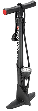 Trivio - Breeze Fahrradpumpe mit Druckmesser - Duallkopf für Presta und Schrader - Typ Sturm - Standpumpe - Hochdruck - Präzise Messung - Fahrradpumpe, Robust