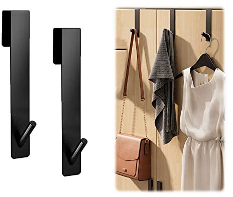 PnxdeobXL 2 Pezzi Porta Asciugamani per Bagno, Gancio per Accappatoio in Acciaio Inossidabile di Alta Qualità, Ganci Senza Cornice, per Doccia in Vetro, Camera da Letto, Cucina