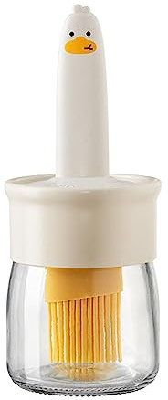 Olivenölspender mit Pinsel | Olivenölflasche mit Bürsten | Spender zur Messung von Öl Beständigkeit gegen hohe Temperaturen, bequeme Lagerung, Tauch-Design