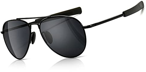 SUNGAIT Lunettes de soleil pilote pour hommes Polarisées Style militaire 100% Protection UV400 SGT288