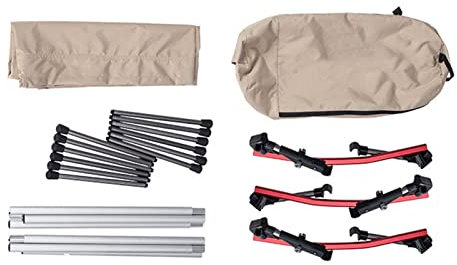 CDQL Klappbares Campingbett, Outdoor-Campingbett, Khaki, für Wandern, Rucksackreisen, Auto, Strand, Doppelte Verwendung