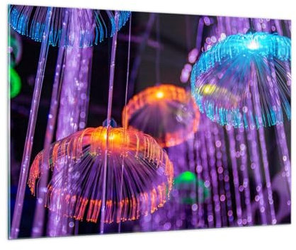 Bilder auf Glas 100x70cm Glasbild Neon Beleuchtung Leuchtdichte Groß Wanddeko Bild im Glas Schlafzimmer Küche Deko Wandbilder Dekoration Wohnzimmer Modern Wall Decor Wand Kunstdruck Art GAA100x70-5380