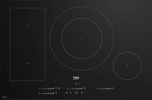Beko HII 84700 UFT - Piano cottura induzione, n° 4 fuochi, 80x52 cm, Nero