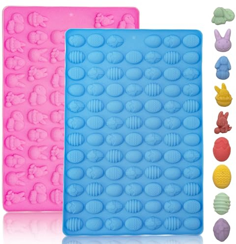 Mlying Ostern-Backmatten, Silikon Backmatte, Hundekekse, Osterhase + Ostereier, Antihaftend Backmatte für DIY Hundeleckerlies, Schokolade, Kekse, Eiswürfel, Süßigkeiten