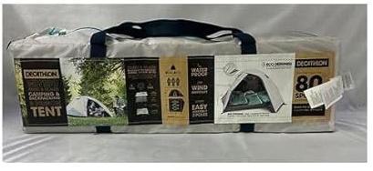 Decathlon Quechua MH100, utomhus, vattentätt familjecampingtält, 3 personer, benvitt