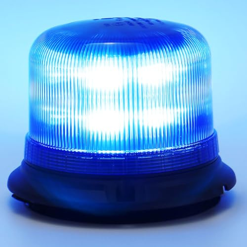ETUKER Rundumleuchte LED 12/24V LKW Magnet Blau Blinklicht Frontblitzer Blue KFZ Warnleucht Magnetisch Drehlicht Traktor Blitzer