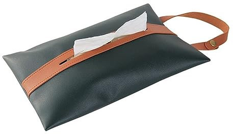 Kosmetiktücher Box Hängende PU-Leder-Taschentuchbox for Autositzlehne, Toilettenpapier-Aufbewahrungstasche, hängende Taschentuch-Abdeckungstasche, Papierhalter, Taschentuchbox für Esszimmer Badezimmer