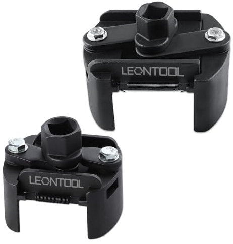 LEONTOOL Adjustable Oil Filter Wrench Set - 2Pcs 2 Jaw 60-80mm & 80-105mm, Heavy Duty Removal Tool, Universal Cap Socket, 1/2 Drive
