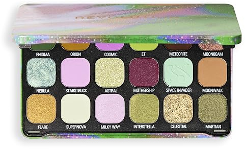 Revolution Beauty, Forever Flawless Eyeshadow Palett, 18 pigmenterade matt och glänsande färger, vegansk och djurförsöksfri, Astro Nova