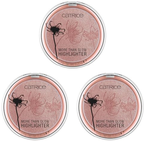 Catrice More Than Glow Highlighter, Nr. 040, Pink, glänzend, intensiv, strahlend, schimmernd, vegan, ölfrei, ohne Parfüm, ohne Alkohol, 3er Pack (3x5.9g)