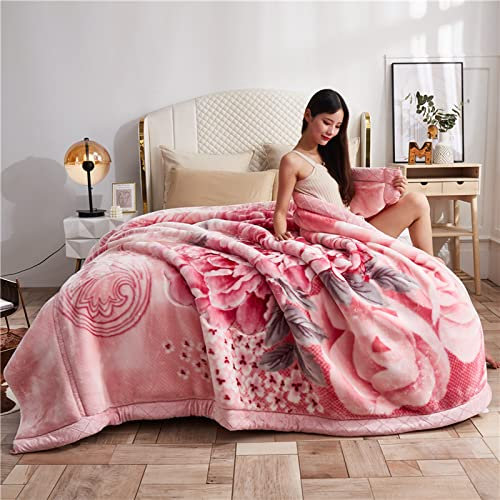 XZZHSM Warme Gewichtsdecke für den Winter, Kingsize, koreanische Nerzdecken, 2-lagige, wendbare Rascheldecke für Bett und Couch, 180 x 220 cm, 3 kg