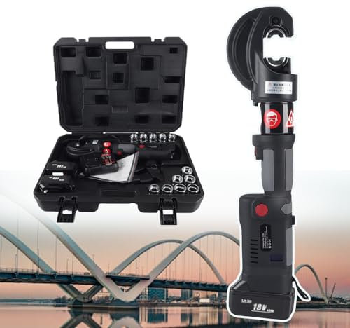 Pinza crimpatrice idraulica elettrica con display digitale, pinza crimpatrice per cavi alimentata a batteria, strumento idraulico ricaricabile, tempo di ricarica: circa 2 ore, kit morsetto idraulico