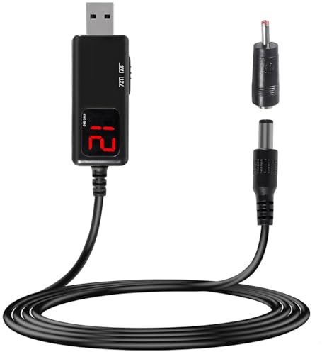 RUNCCI-YUN USB Boost Converter Cable DC 5V auf 9V 12V USB Step-up Netzteil Adapter Kabel auf DC 5,5x2,1mm 3,5x1,35mm Power Voltage Boost Converter