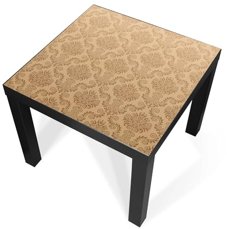 banjado Tischfolie selbstklebend passend für Tisch Lack/Klebefolie Tisch/Möbelfolie kompatibel mit IKEA LACK Tisch – Motiv Tapete Beige