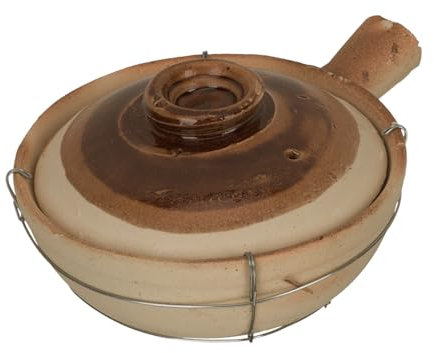 Mikinona Casseruola Terracotta per Pentola per Stufati e Piatti Utensile con Superficie Antiaderente e Design per Uso