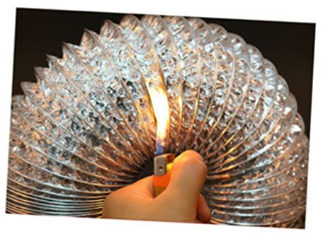 Operitacx Fireproof Coating Aluminum Foil Vent Duct Long Dryer Duct Hose Ventilation Hose HVAC Ventilation Easy to Clean Home Kitchen Essential