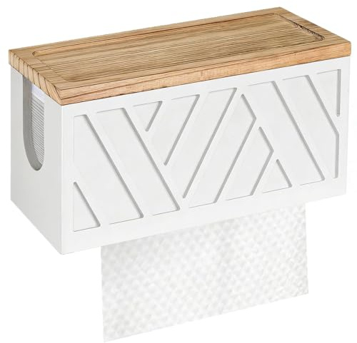 Domigard Papierhandtuchspender aus Bambus – Wandmontage & freistehend | kompatibel mit H2-/C-/Z-Falz, platzsparend & langlebig für Bad, Küche, Büro & Gastro, 30,5 x 12 x 14 cm