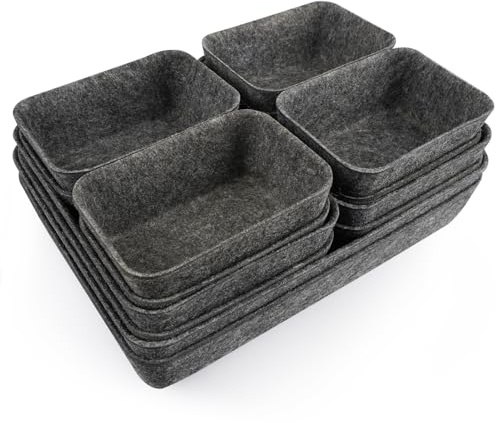 Voniobuy Schubladen Organizer, 14 Stücke Filz Schubladenbox | Ordnungssystem für Schminktisch/Schreibtisch/Büro, Aufbewahrungsboxen Set in 3 Größen