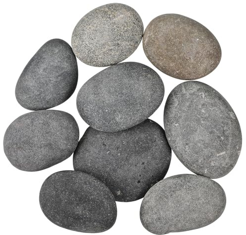 YARNOW Set 9 Pietre Piatte per Dipingere 5-7 CM Rocce Naturali di Fiume per Artigianato e Decorazioni Giardino Ciottoli Artigianali per Progetti Creativi e Paesaggistica Esterna