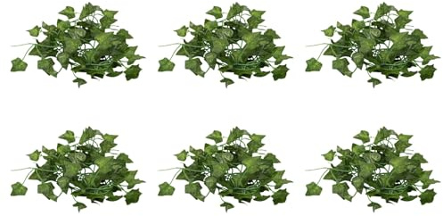 Tumintu 6X, 2M de Long Plantes Artificielles Feuilles de Lierre Vert Vigne Raisin Artificielle Feuilles Feuillage Faux de Parthenocissus Decoration de Bar de Maison, Section Lierre Boston
