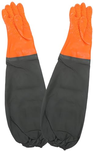 DECORNIJIA Guanti Lunghi Impermeabili Multifunzionali per Giardinaggio e Pesca, 2 Pezzi Polsino Elastico per Attività Outdoor