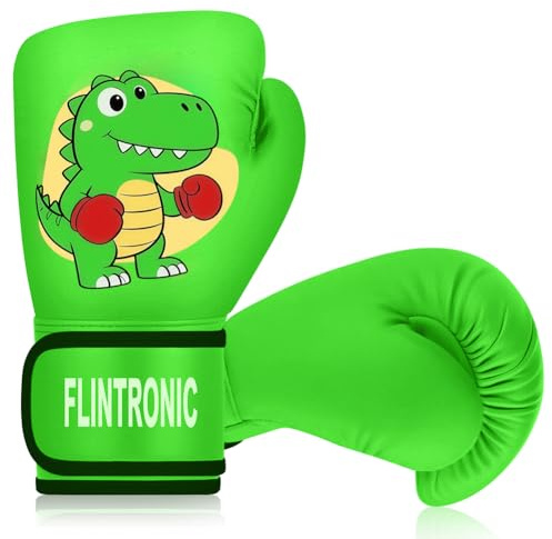 Flintronic 4 OZ Gants de Boxe pour Enfants, Gants dentraînement Primaire en PU, Gant Boxe Enfant pour Enfants Garçons Filles Junior Jeunes Tout-Petits, pour Sac de Frappe, Kickboxing, Muay Thai
