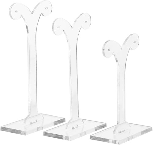 IWOWHERO Acryl Ohrringständer Organizer Sprossenförmig 3 Stück für Zuhause | Tischpräsentation, Halterung zum Ordnen und Aufbewahren, Wiederverwendbar, Einfache Klare Form