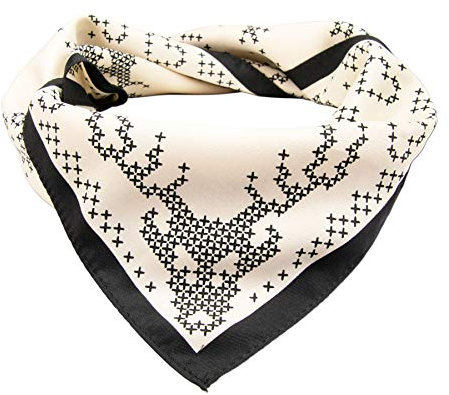 Alpenflüstern Trachten-Nickituch Kreuzstich Hirsch schwarz ATX042