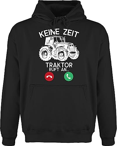 Hoodie Herren Pullover Männer - Fahrzeuge - Keine Zeit - Traktor Ruft an - weiß - S - Schwarz - Geschenk mit Mann männertagsgeschenke Bauern Fun-Kapuzenpullover Fahrzeug trecker Pulli flugzeugen