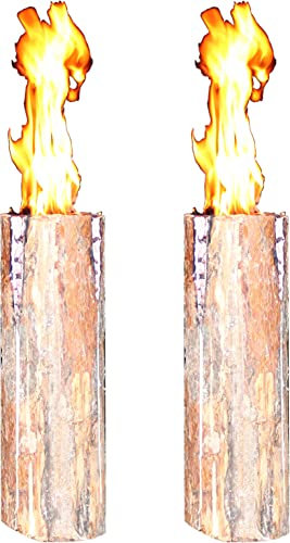 Schwedenfeuer 2 Stück Baumfackel Finnenfackel Gartenfackel Fackel H 60 cm D 15-20 cm