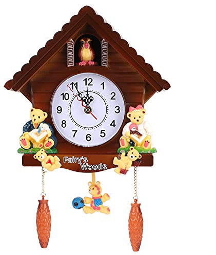 Horloge Murale Coucou Horloges à Pendule créatives Modernes Horloge à Suspendre en Bois Simple avec Voix d'oiseaux Naturelles ou Appel de Coucou Décoration de la Maison pour Le Salon