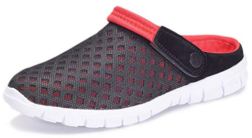 Zuecos Hombre Mujer Zapatillas de Playa Piscina Vernano | Sandalias, Zapatos de Jardín, Respirable Malla Pantuflas, Antideslizantes, Ligeros, Flexible